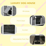 Dog Kennel for Outside, Medium Dogs, Grey Wood