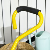 Garden Trolley Cart: Heavy Duty, 10" Pneumatic Wheels, 150kg Capacity, Yellow