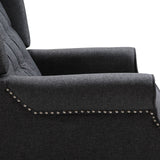 Recliner Armchair, Wingback Chair with Footrest, Dark Grey