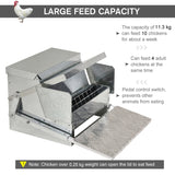 Automatic Chicken Poultry Feeder 11.5KG Rat Proof Treadle Self Opening, Galvanized Steel and Aluminium