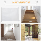 Retractable Stair Gate, Dog Pet Barrier for Doorway, Staircase, Hallway - White