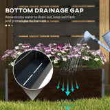 Garden Planter Box 34 x 69.5cm with Back Trellis, Black