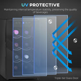 Mini Table Top Wine Fridge, 8 Bottle 17L, 8-18?? Quiet, Glass Door LED Light Digital Touch Screen
