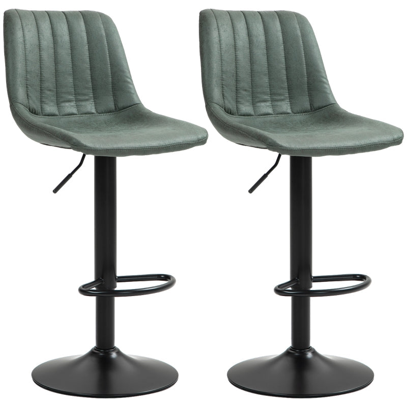 Retro Tub Bar Stools, Set of Two - Green