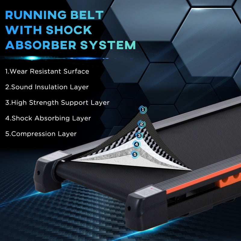 Steel Folding Motorized Home Treadmill, LCD Monitor, Black