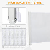 Retractable Stair Gate, Dog Pet Barrier for Doorway, Staircase, Hallway - White