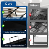 4ft6 Double Ottoman Bed Frame - Upholstered Storage Bed with Wireless Charging & USB C, Natural