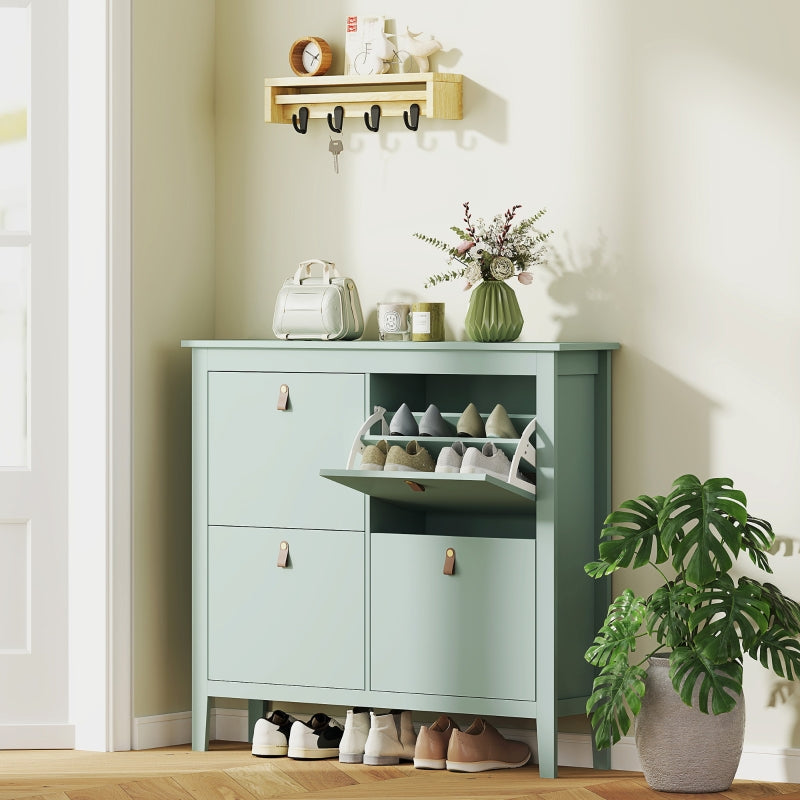 Shoe Cabinet with Four Drawers - Modern Green