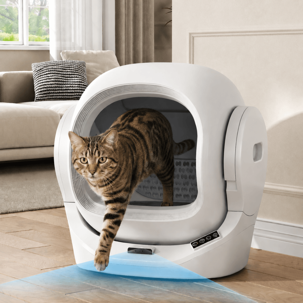 68L Smart Automatic Cat Litter Box with App Control - Self-Cleaning Litter Tray with 8L Waste Bin, Infrared Safety Sensor & Quiet Operation