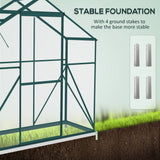 Greenhouse Walk-In with Rain Gutter, Sliding Door, Window, Foundation, Green