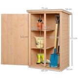 Wooden Garden Storage Shed with Shelves, Fir Wood