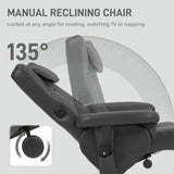 Faux Leather Massage Recliner Chair with Storage Ottoman, Black
