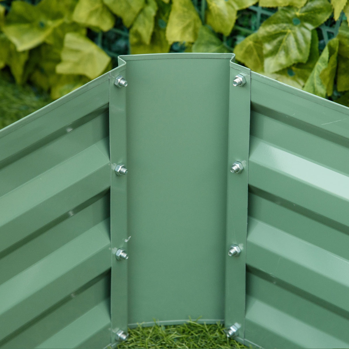 Raised Garden Bed, Set of 2 291L Elevated Galvanised Planter Box for Flowers and Herbs, Green