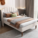 3ft Single Kids Bed - Velvet Upholstered Bed with Slatted Frame & Headboard