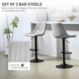 Tub Bat Stools (Set of Two) Chenille-Feel, Grey