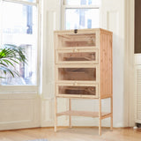 Hamster Cage, Large 4 Layers with Tall Bottom & Storage Shelf, Wooden