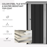 Metal Garden Storage Shed 5ft x 3ft, Outdoor Tool Shed Sloped Roof Lockable Door, Grey