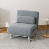 Single Sleeper Chair - Velvet-Feel Grey