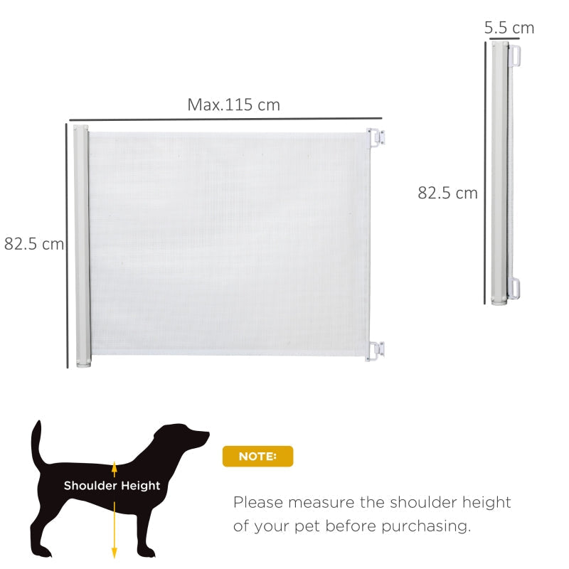 Retractable Stair Gate, Dog Pet Barrier for Doorway, Staircase, Hallway - White