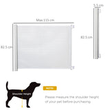 Retractable Stair Gate, Dog Pet Barrier for Doorway, Staircase, Hallway - White