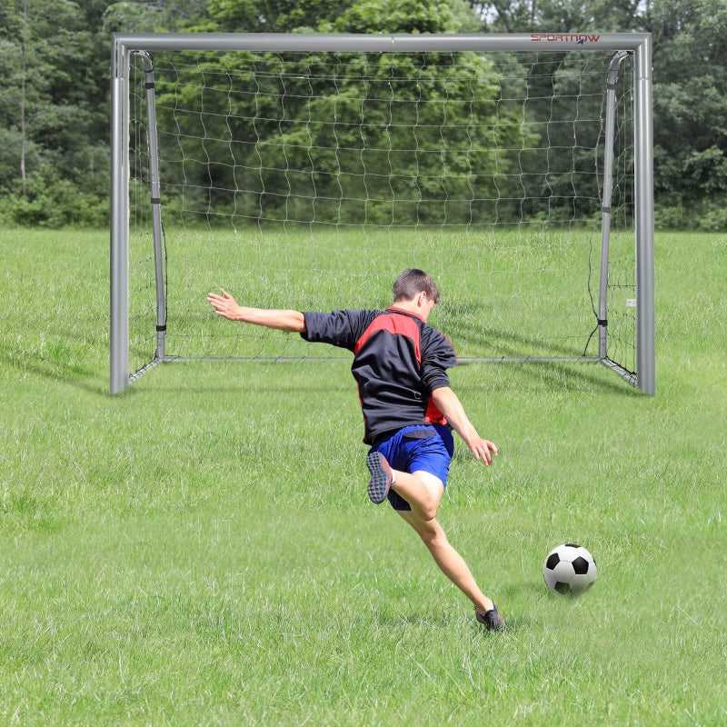 SPORTNOW Football Goal, 8ft x 5ft Garden Football Net, with Ground Stakes