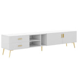 Modern White TV Stand for 75 Inch TV - TV Cabinet, Lowboard Media Console & Entertainment Center