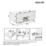 Lift-Top Coffee Table with LED Lights - High Gloss Centre Table with 2 Drawers & Hidden Storage for Living Room
