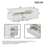 High Gloss Coffee Table with LED Lights - White Centre Table with 2 Drawers & Open Storage