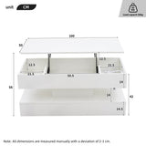 LED Lift Top Coffee Table - Modern Storage Table with Hidden Compartment