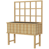 Wooden Garden Planter, with Trellis - Natural