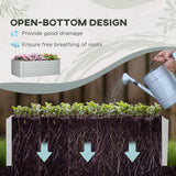 Raised Beds, Outdoor Planters 180 x 90 x 59 cm, Light Grey Galvanised Steel