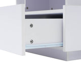 LED Coffee Table with Storage - Square Design, 2 Sliding Drawers, White