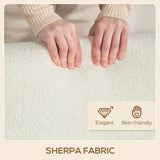 Small Sofa Settee, 2 Seater, Sherpa Fabric Cream White