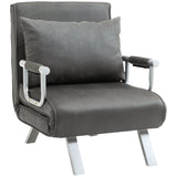 4-in-1 Chair Bed, Faux Suede - Grey