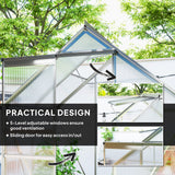Walk-In Polycarbonate Greenhouse 192.5 x 131cm, Silver-Tone