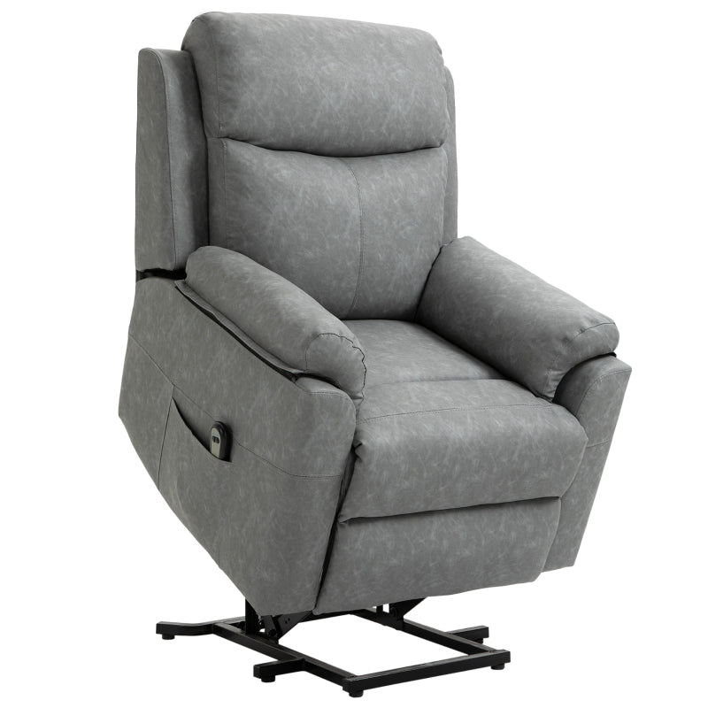 Electric Riser Recliner Chair, 70?? Electric Lift-Up, Faux Leather Grey