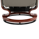 360?? Swivel Recliner Chair with Footstool, Manual Recliner Armchair, Faux Leather, Grey