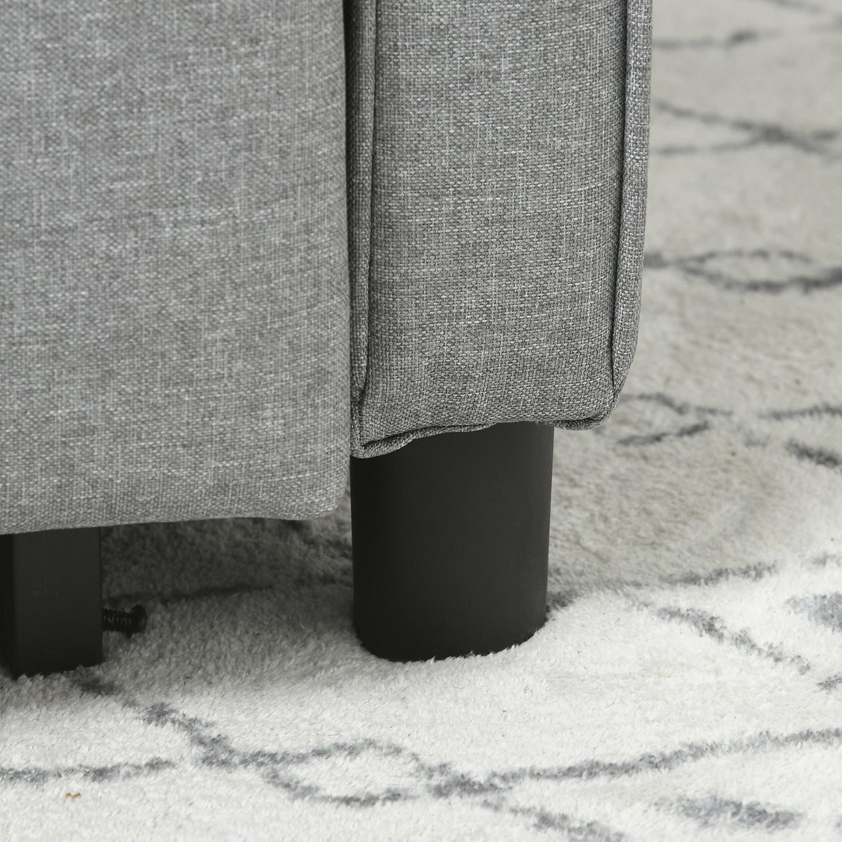 Linen-Look Single Chair Bed - Light Grey