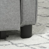 Linen-Look Single Chair Bed - Light Grey