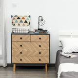 Chest of Drawers, 5-Drawer Storage Cabinet with Metal Handles