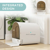 Hooded Cat Litter Box with Lid, Scoop, Filter, Flap Door