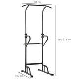 Power Tower Dip Station Pull Up Bar, Adjustable Height Home Gym, Multi-Function