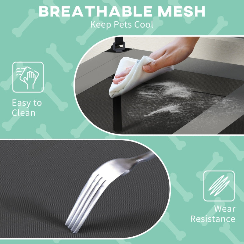 Cooling Raised Pet Bed with Washable Breathable Mesh, for Medium/Large Dogs - Light Grey