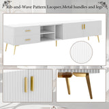 Modern White TV Stand for 75 Inch TV - TV Cabinet, Lowboard Media Console & Entertainment Center