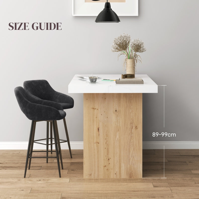 Velvet-Feel Bar Stools - Set of Two, Grey