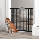 Pressure Fit Dog Stair Gate, Auto Close Adjustable 74-100cm, Black