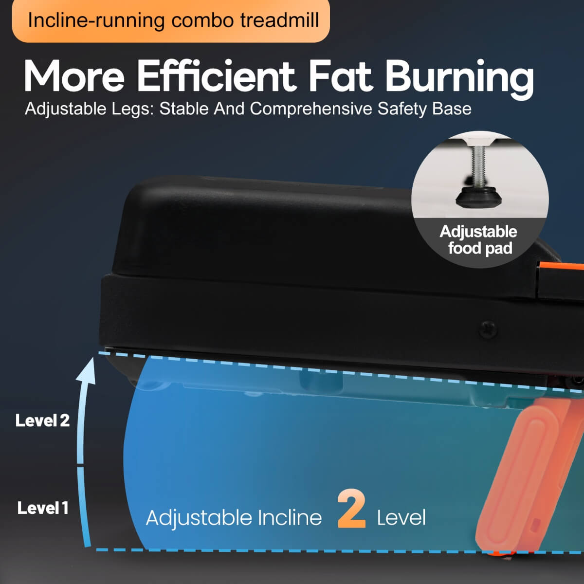 Folding Treadmill with Handrail – Adjustable Incline 1–10 km/h, Low Noise Running Machine for Home & Office with LED Display