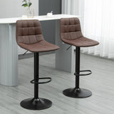 Adjustable Bar Stools, Swivel with Tufted Seat and Back, PU Leather Brown