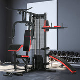 SPORTNOW Multi Gym Workout Station, 65kg Weight Stack, Sit Up Bench, Push Up Stand, Dip Station