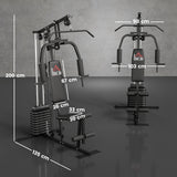 Multifunction Home Gym Machine with 45kg Weight Stacks for Strength Training